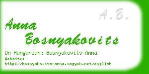 anna bosnyakovits business card